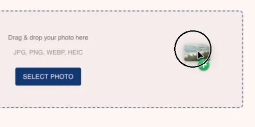 Drag and drop upload zone
