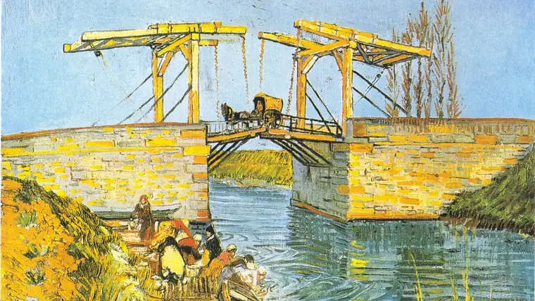Vincent van Gogh The Langlois Bridge at Arles with Women Washing 1888