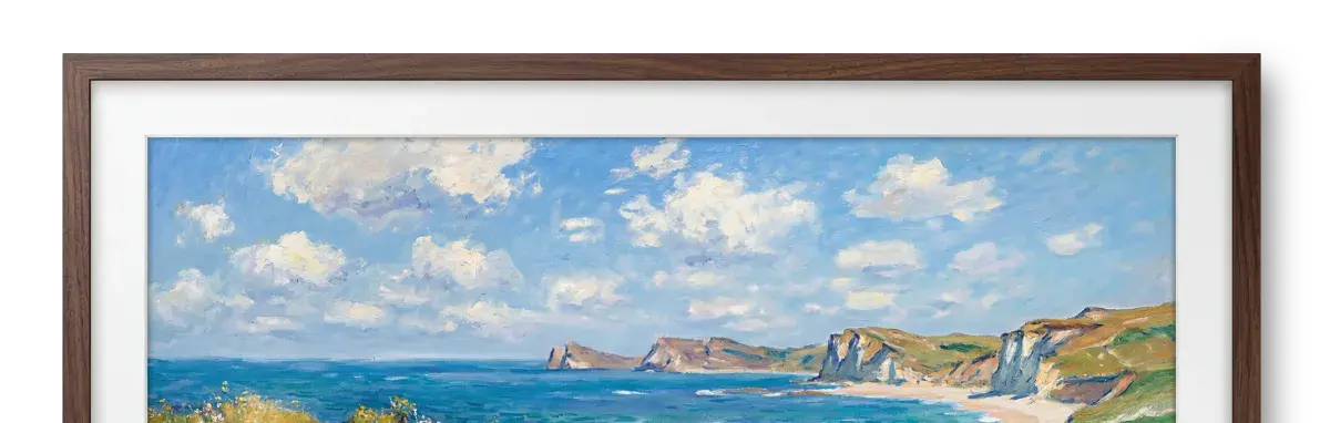 Samsung Frame TV displaying a Monet painting