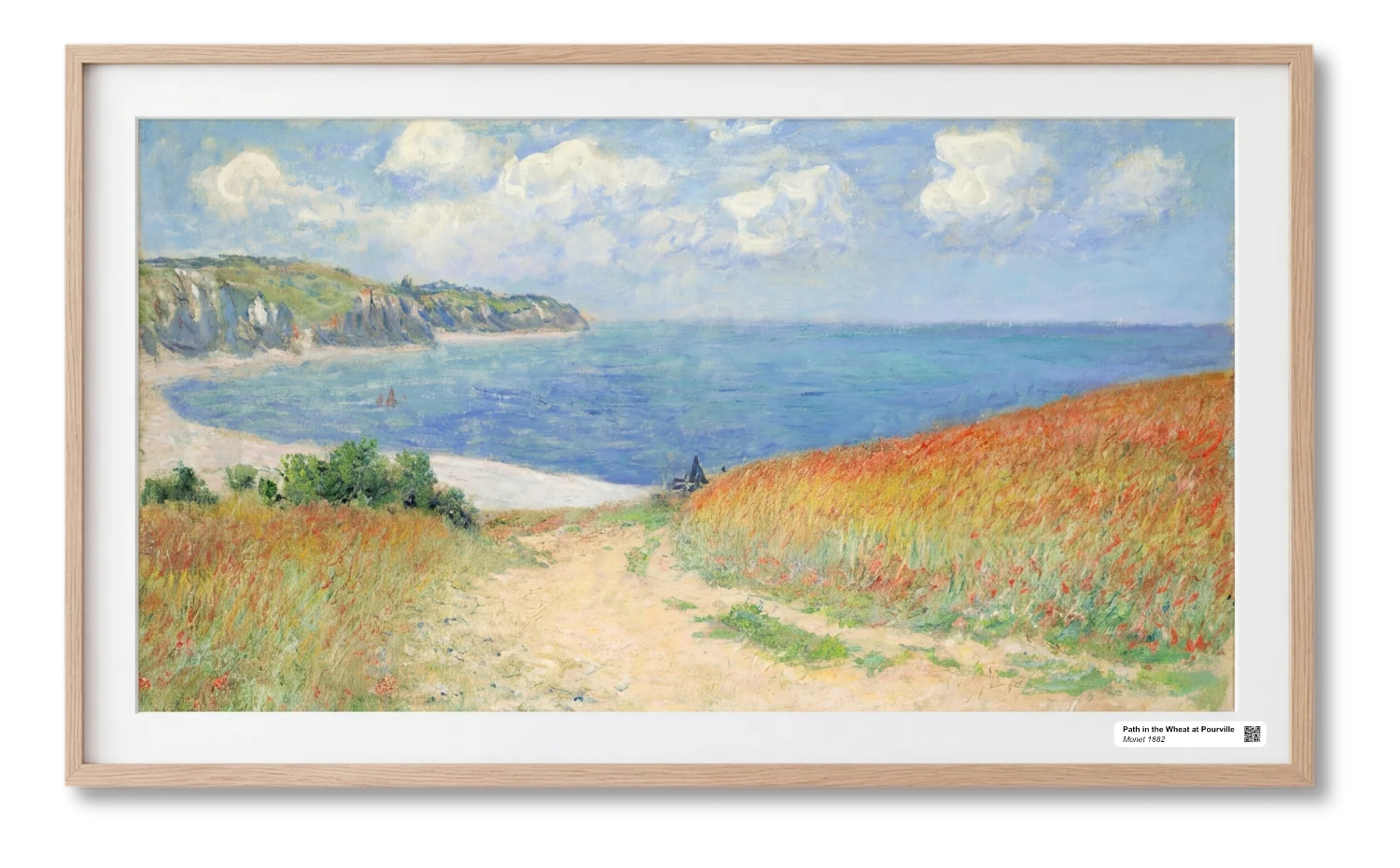 Samsung Frame TV displaying Monet — Path in the Wheat at Pourville