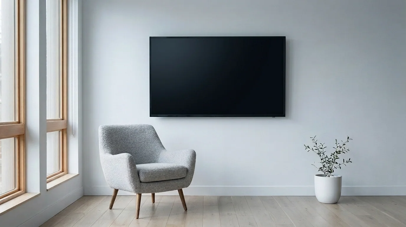 Living room with TV turned off